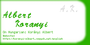 albert koranyi business card